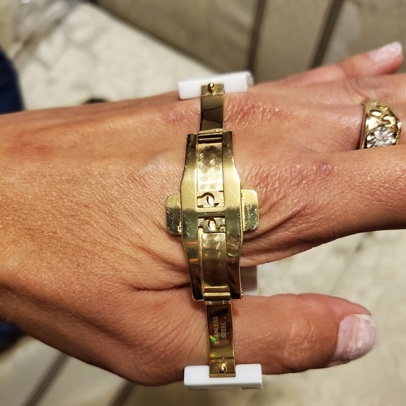 Michele white diamond watch - ceramic and gold - Picture 2 of 5